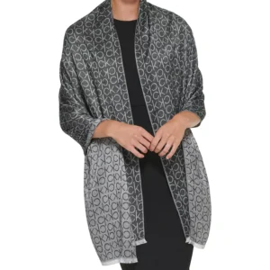 Monogram CK Logo-Print Pashmina Wrap Scarf