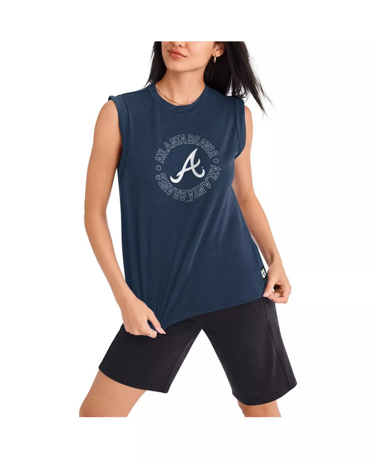 mni-45da5d778a3931cfc76b39a9438b30e8 Women's Navy Atlanta Braves Madison Tri-Blend Tank Top