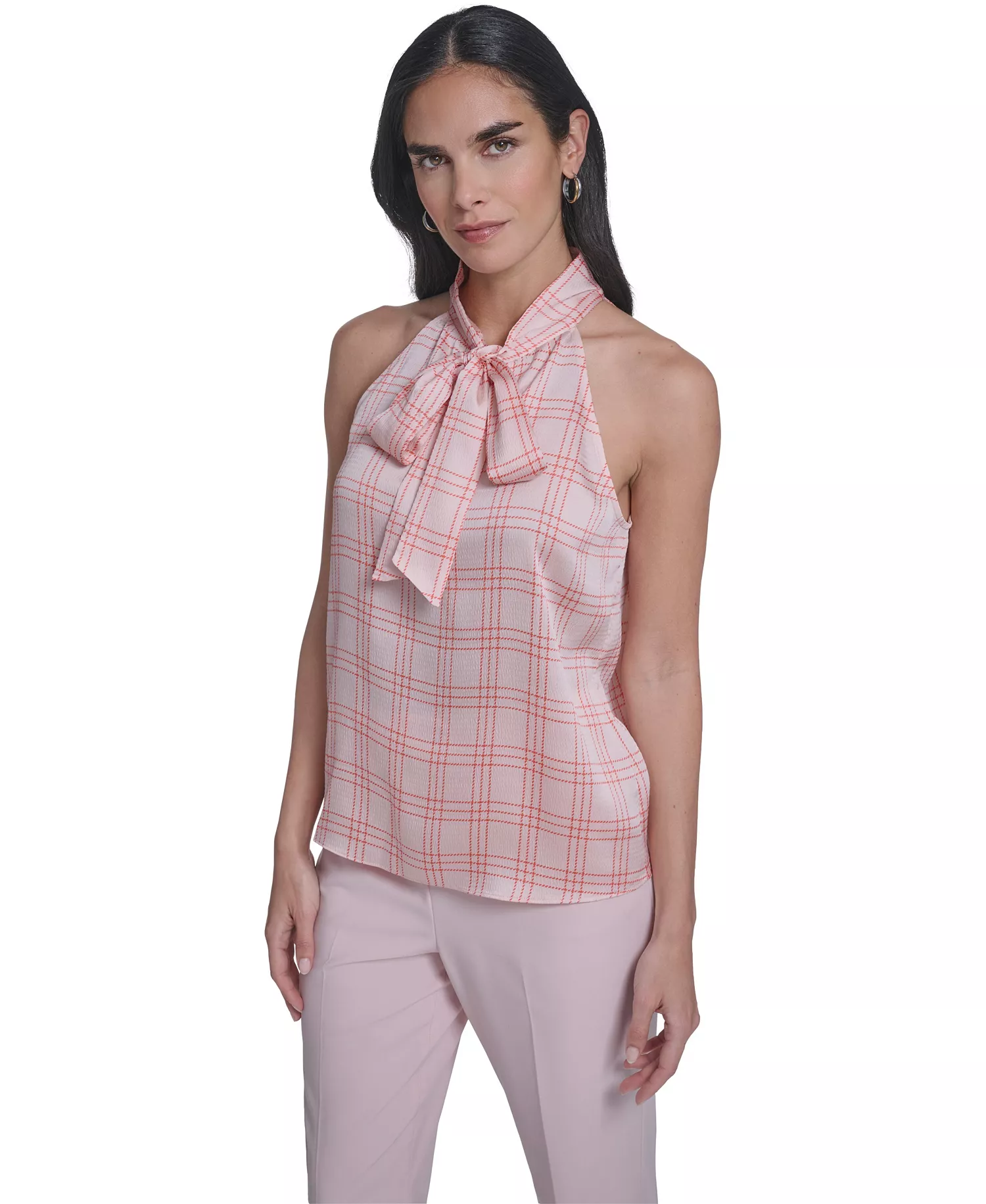 mni-461083d80c2560bfd35c8c723770eac4 Women's Sleeveless Tie-Neck Top — изображение 3