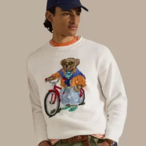Men's Bears Print Crewneck Sweater