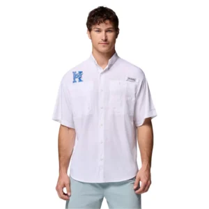 Men's White Kentucky Wildcats Tamiami Omni-Shade Button-Down Shirt