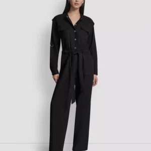 Women's Adjustable Waist Crewneck Jumpsuit