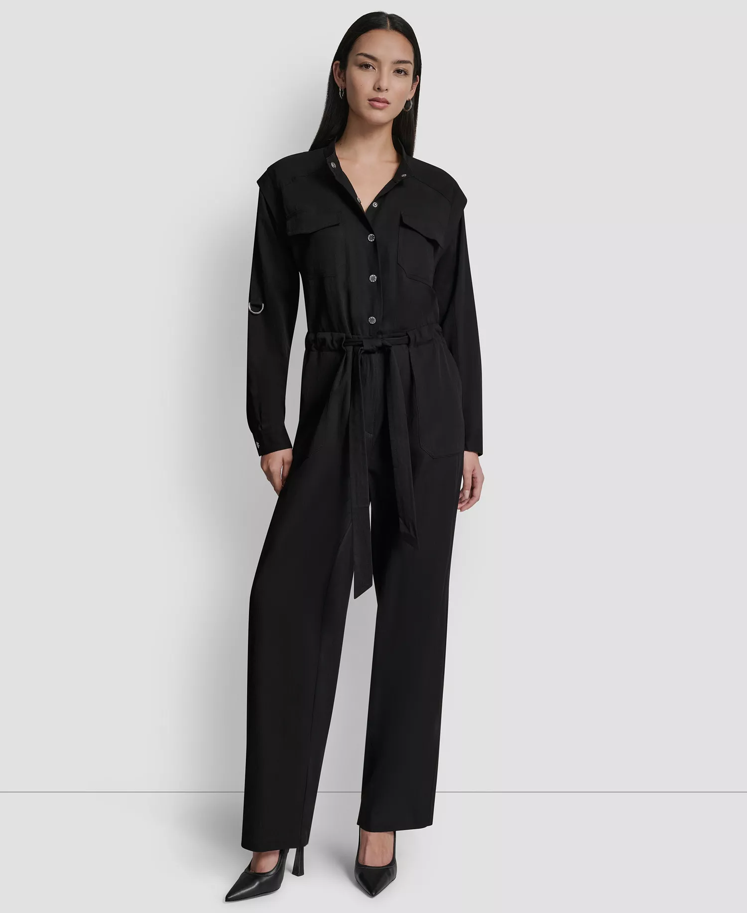 mni-470b75d660c642a34b3f99815d56a1f7 Women's Adjustable Waist Crewneck Jumpsuit