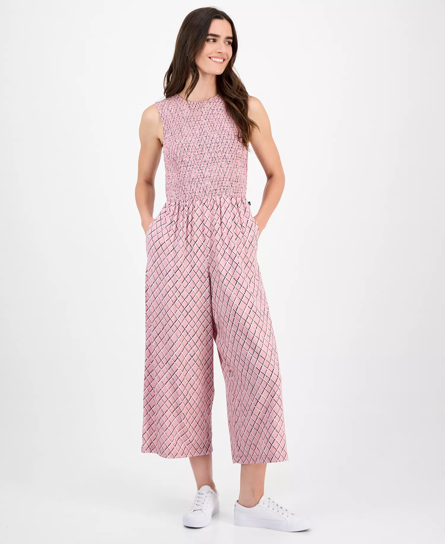 mni-476858e109bb021e0328d911ca9187f2 Nautica Women's Argyle Dot Ankle Jumpsuit