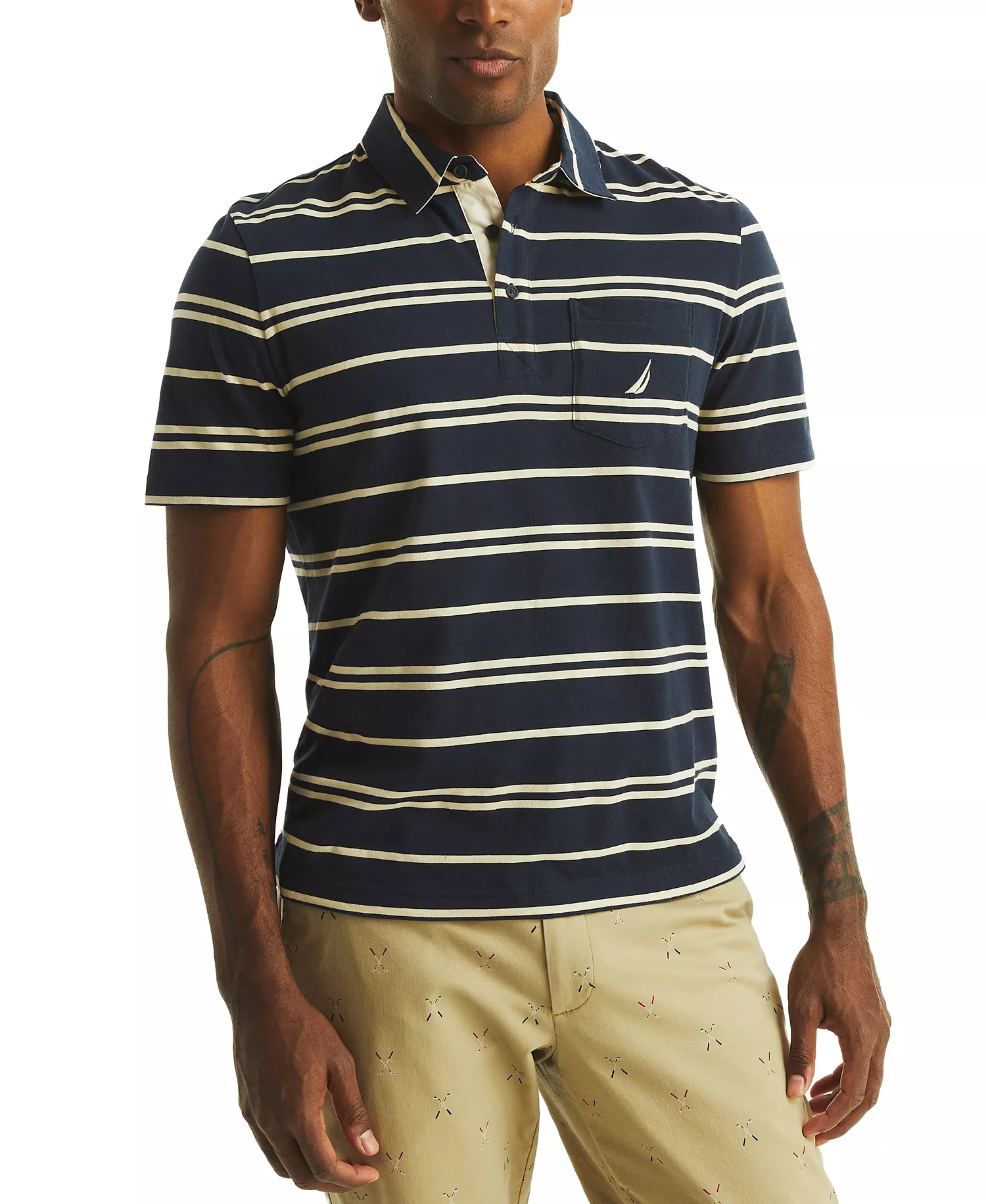 mni-478252110832c6629e881e763ba4e2b9 Men's Short Sleeve Striped Polo Shirt — изображение 3