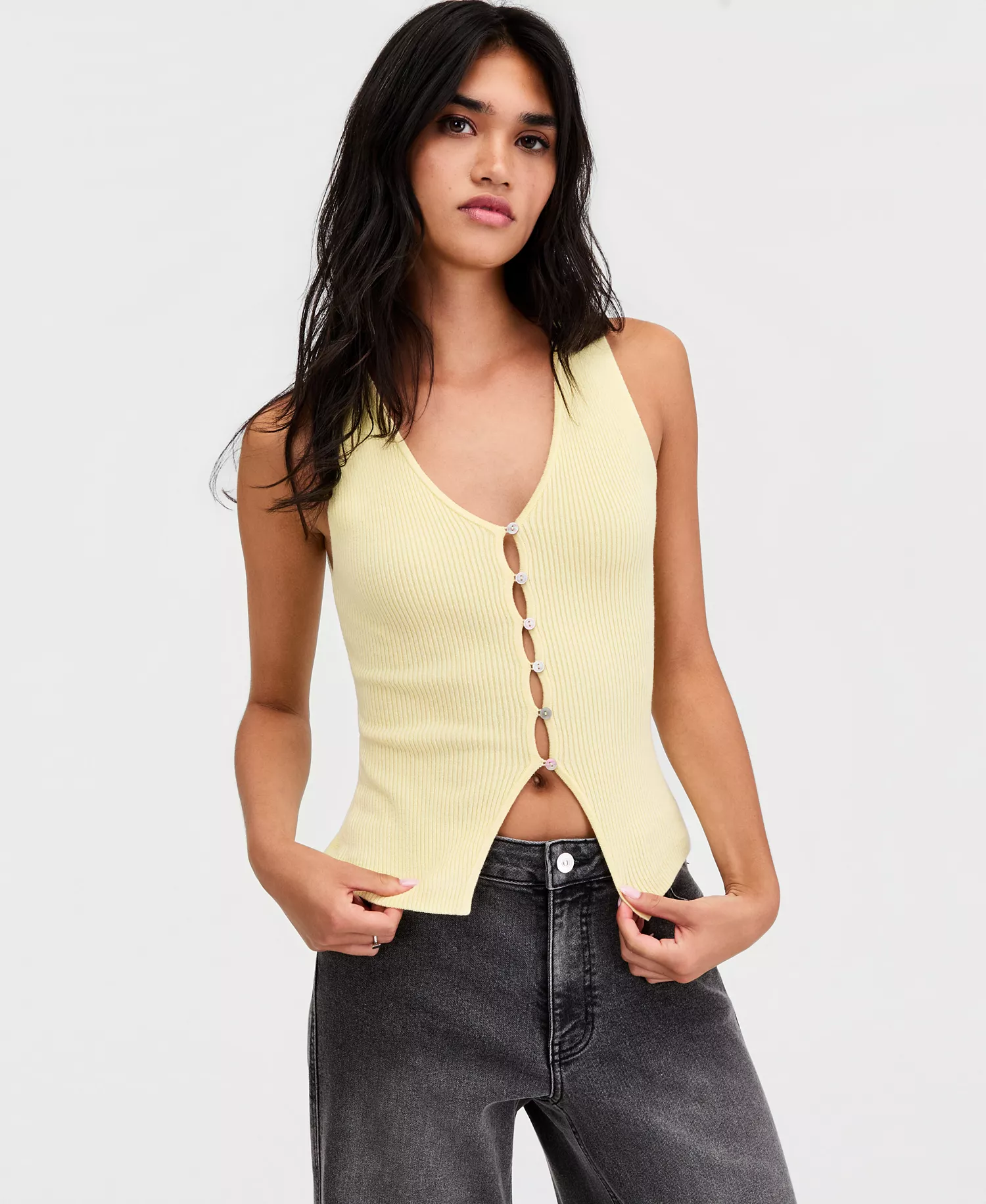 mni-48ceb293608ca973c81e25d5415122a4 Women's Ribbed Button-Front Top, Macy's Exclusive