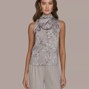 Women's Mock Neck Sleeveless Top