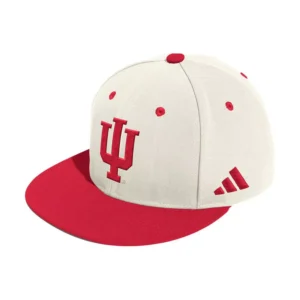 Men's Cream Indiana Hoosiers On-Field Fitted Baseball Hat