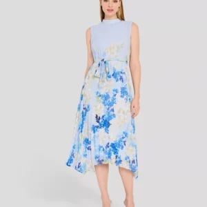 Women's Sleeveless Mock Neck Midi Dress