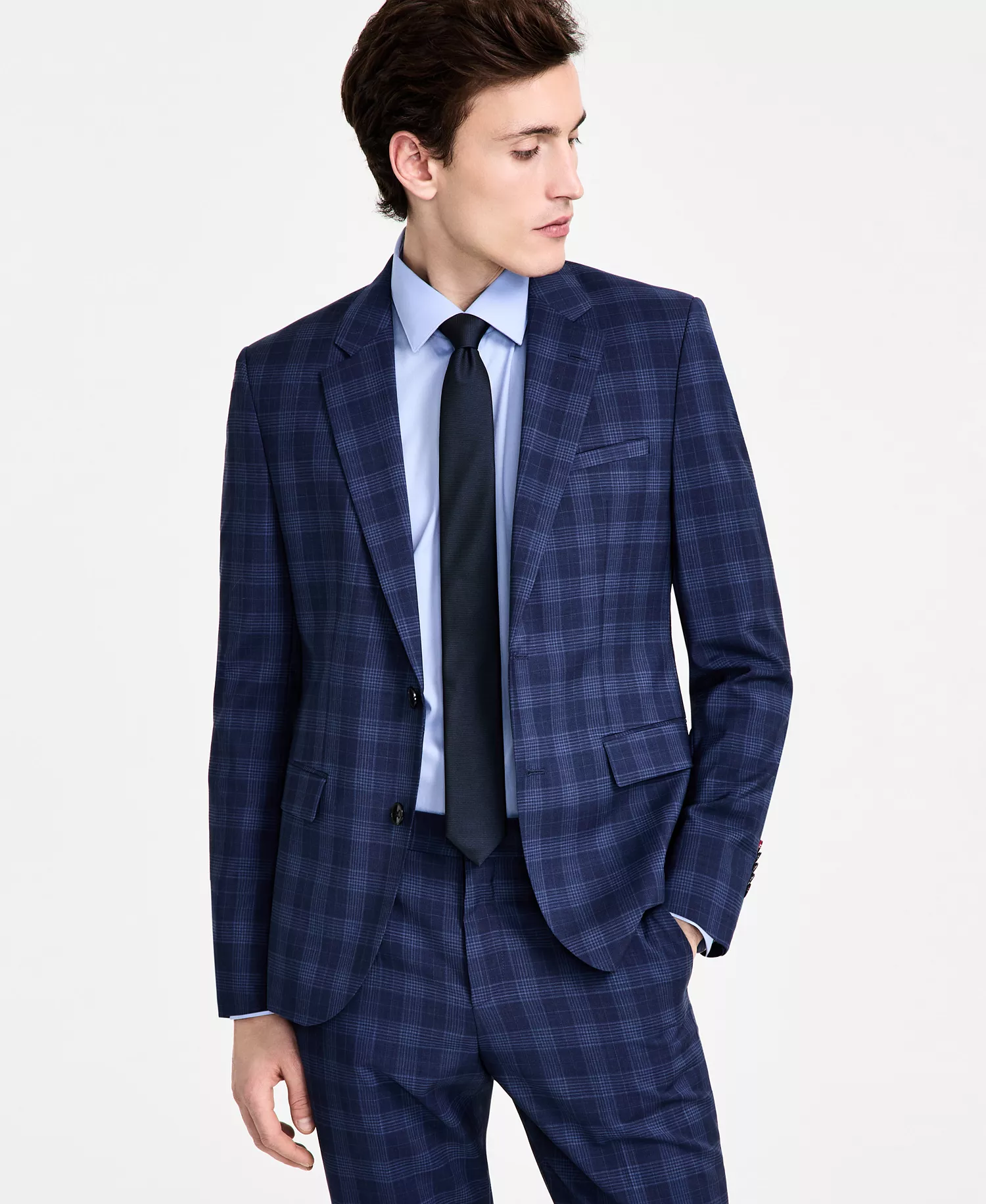 mni-4a4a040ccf5407275f96047fc62cc4f3 Men's Modern-Fit Wool Plaid Suit Jacket