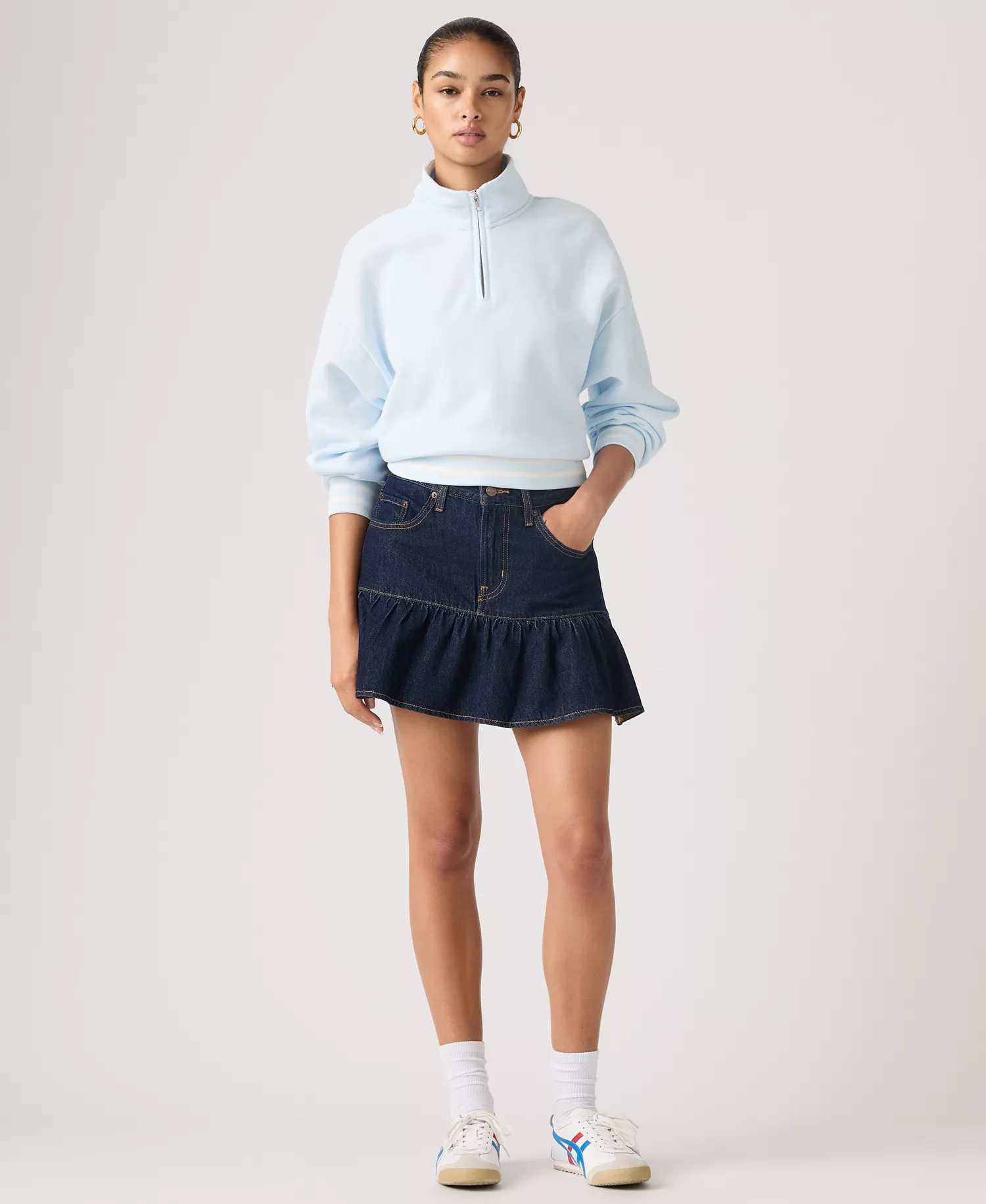 mni-4a8192e6748dab443a0f52a434d8a13e Women's Mid-Rise Flounce Mini Skirt