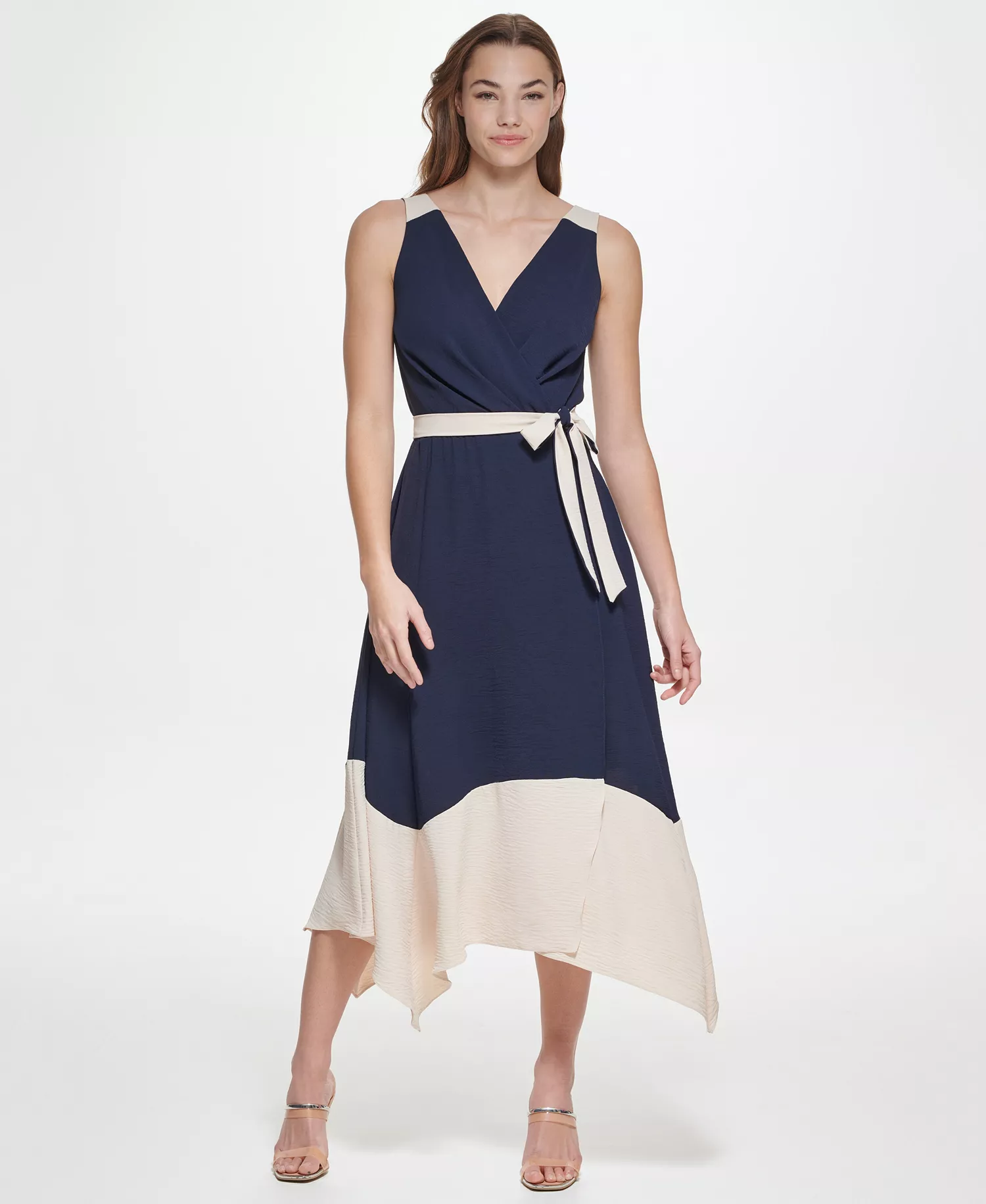 mni-4aeeacf6d824da5180d95ad8b0a42b29 Women's Sleeveless Asymmetrical Midi Dress