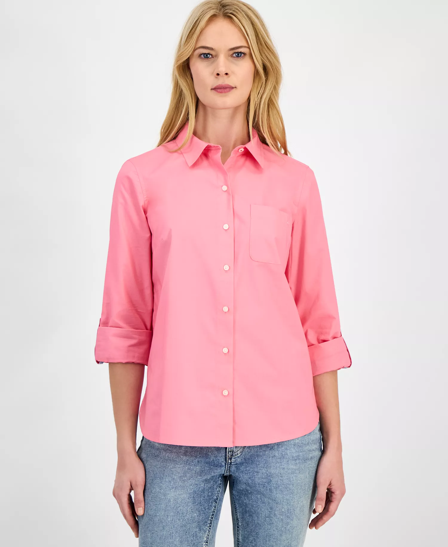 mni-4bb2374456b259061ff771690be13dac Women's Roll-Tab Button-Front Shirt — изображение 11