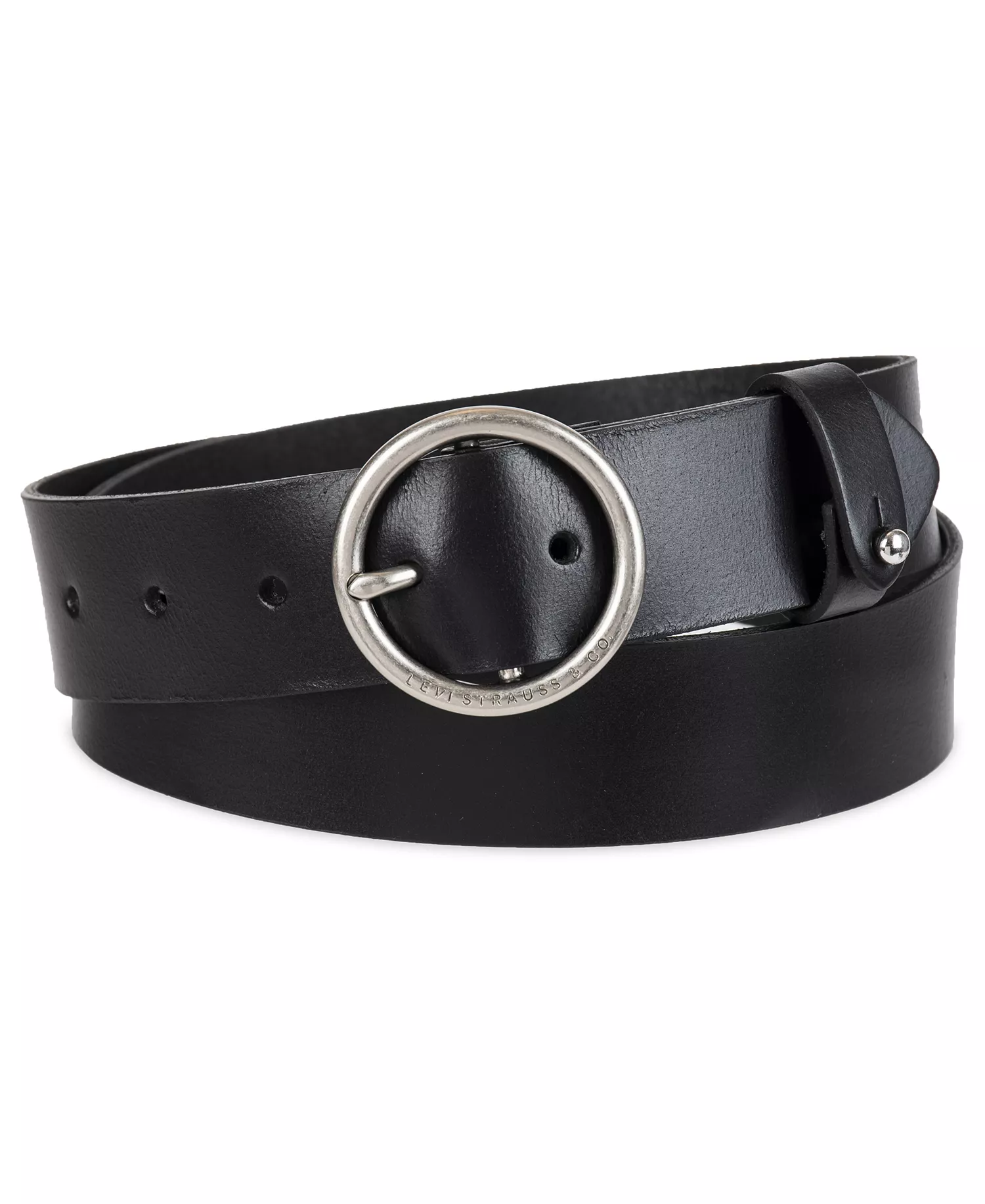 mni-4bb4893a9990de6ca82b7ab8d27f4273 Women's Circular Center Bar Buckle Leather Belt
