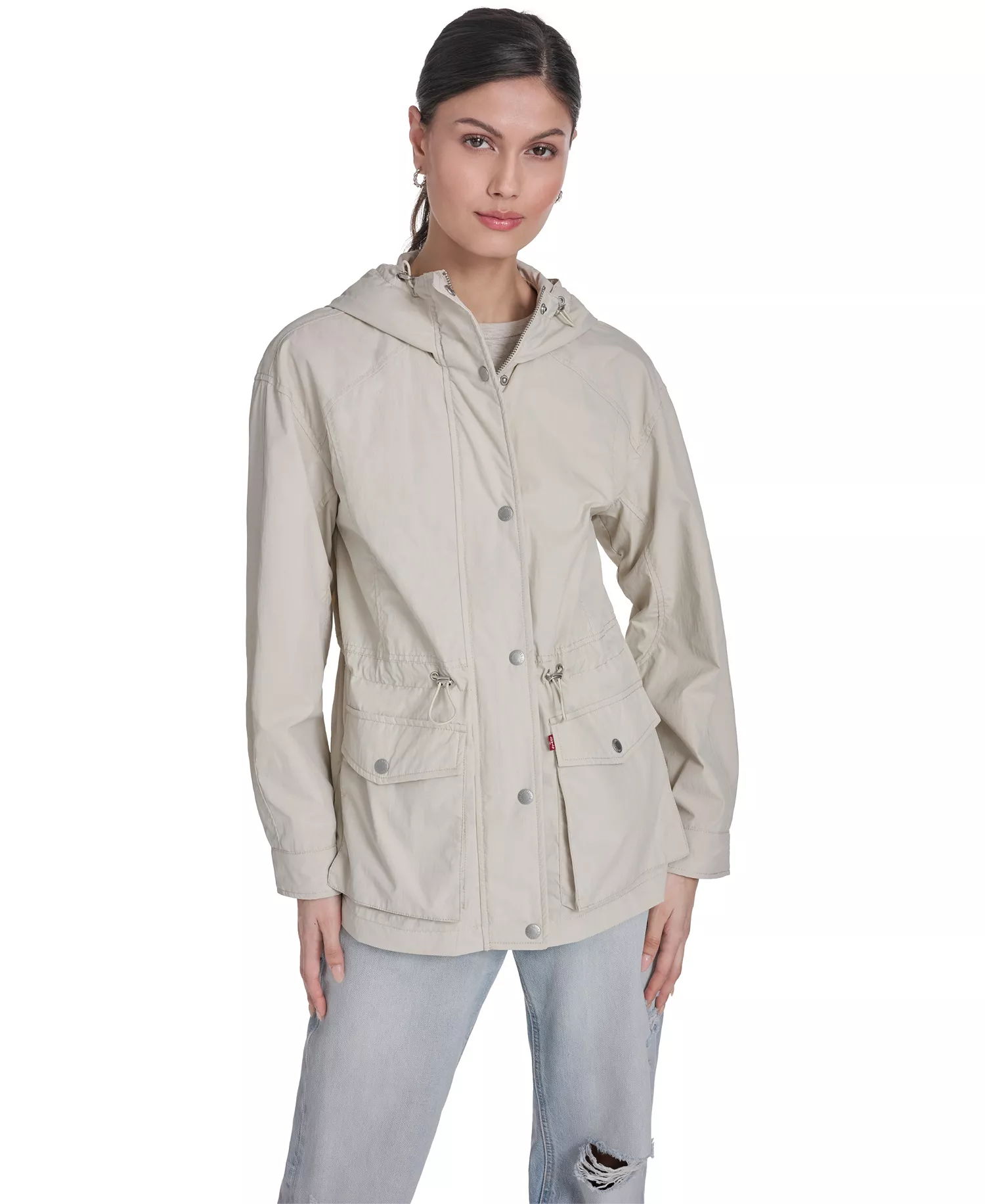 mni-4c57f31ad4e3b6d6a9a81e1350ffafa2 Women's Hooded Zipper and Button-Snap Jacket
