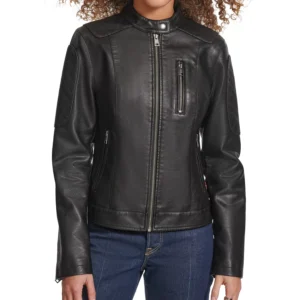 Women's Faux Leather Biker Jacket