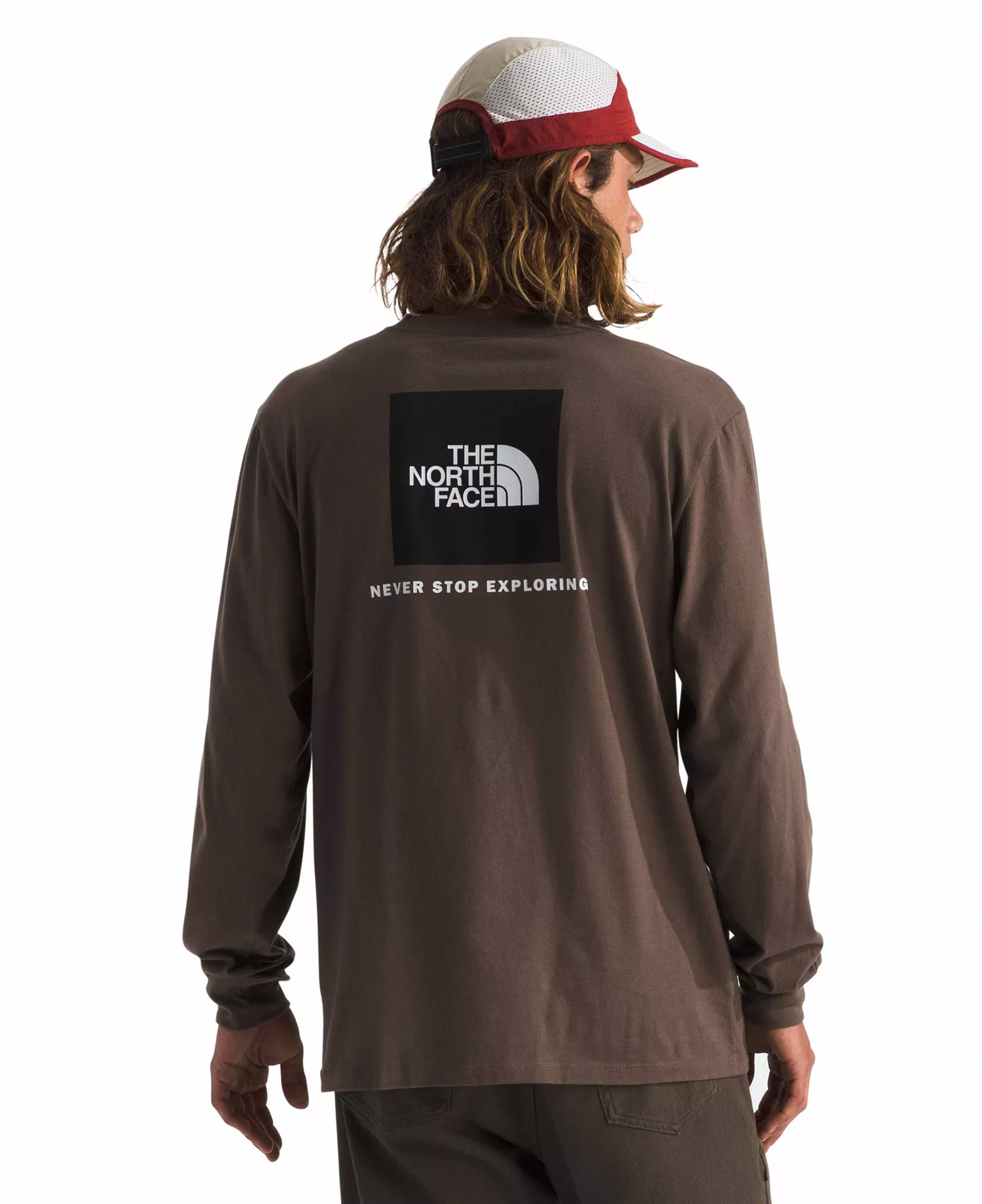 mni-4d1b4774289a55601c0e6b7f8f1f1383 Men's Long Sleeve Box Never Stop Exploring T-shirt