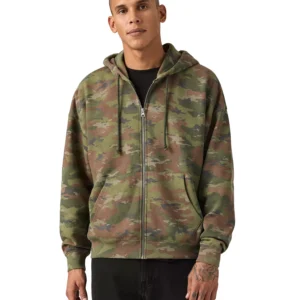 Men's Relaxed-Fit Cropped Full-Zip Hoodie