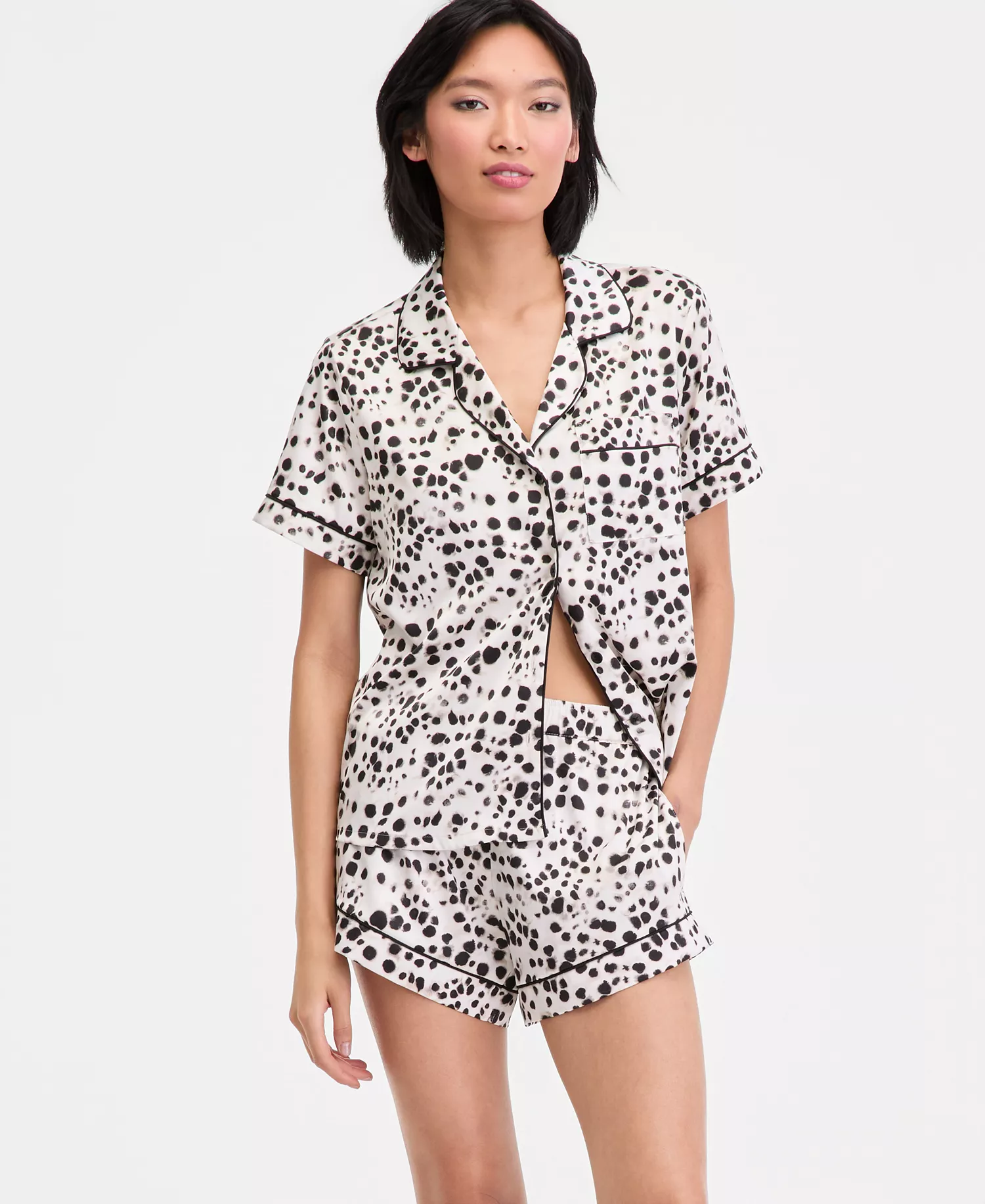 mni-4d7df1318bbc3078d1b0e583fad73dd7 Women's Stretch Satin Short-Sleeve Pajama Set, Exclusively at Macy's — изображение 8