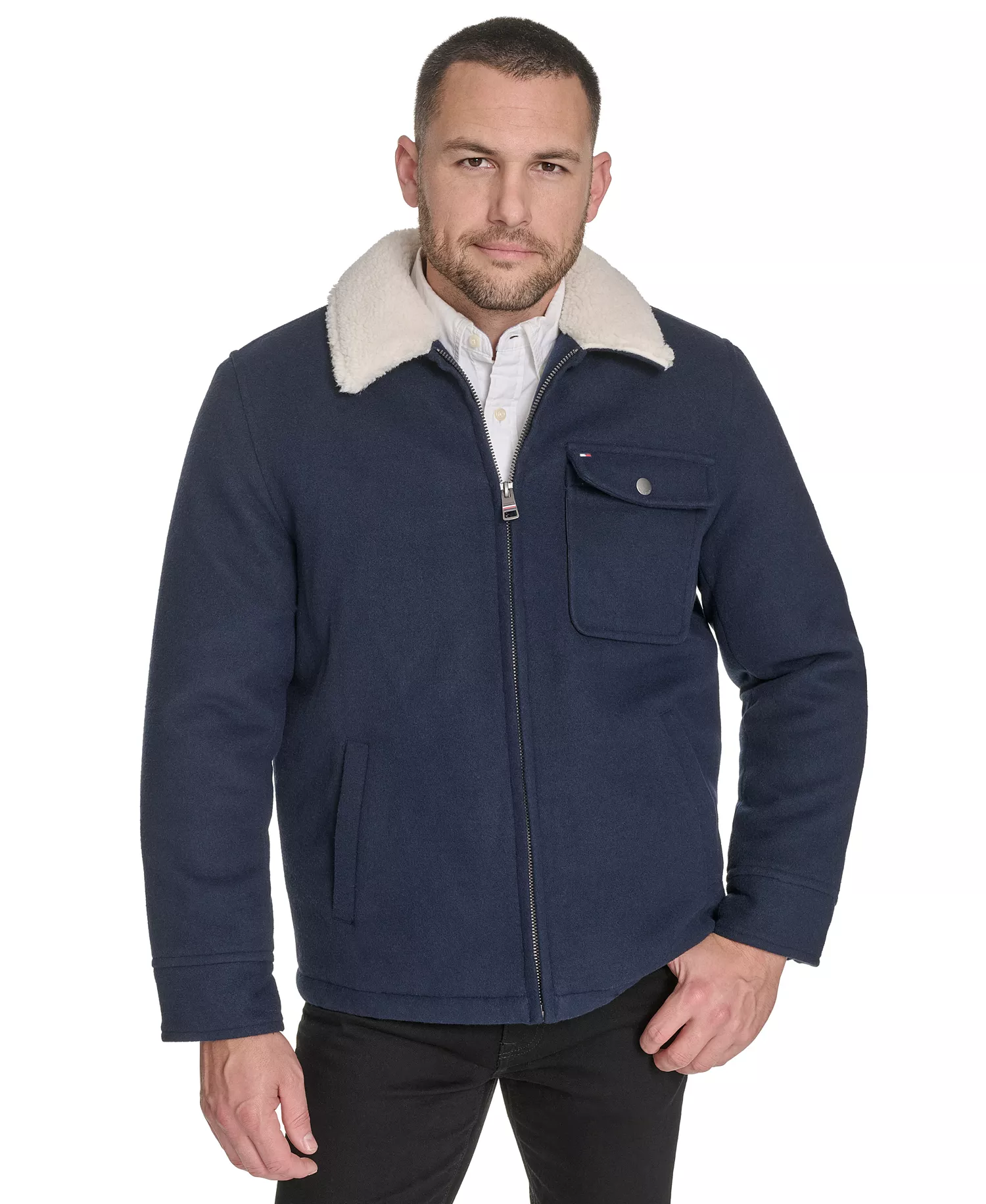 mni-4d962ef4ec15ee73db62312d332a87fd Men's Wool Blend Jacket with Sherpa Collar — изображение 3