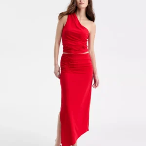 Women's Asymmetrical Ruched Midi Skirt, Macy's Exclusive