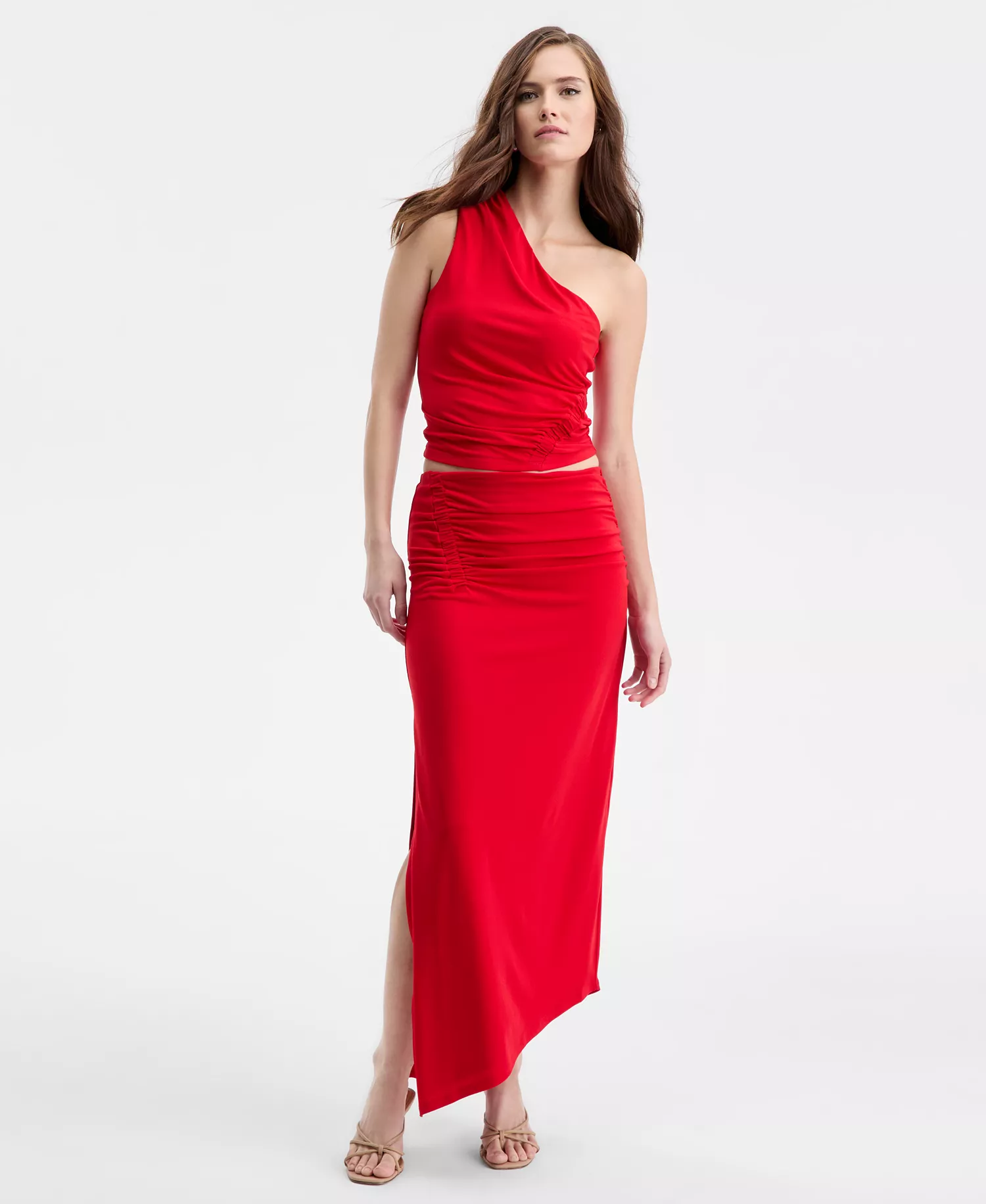 mni-4eadb9c55afb458d2bf9a6a1d9226d6d Women's Asymmetrical Ruched Midi Skirt, Macy's Exclusive