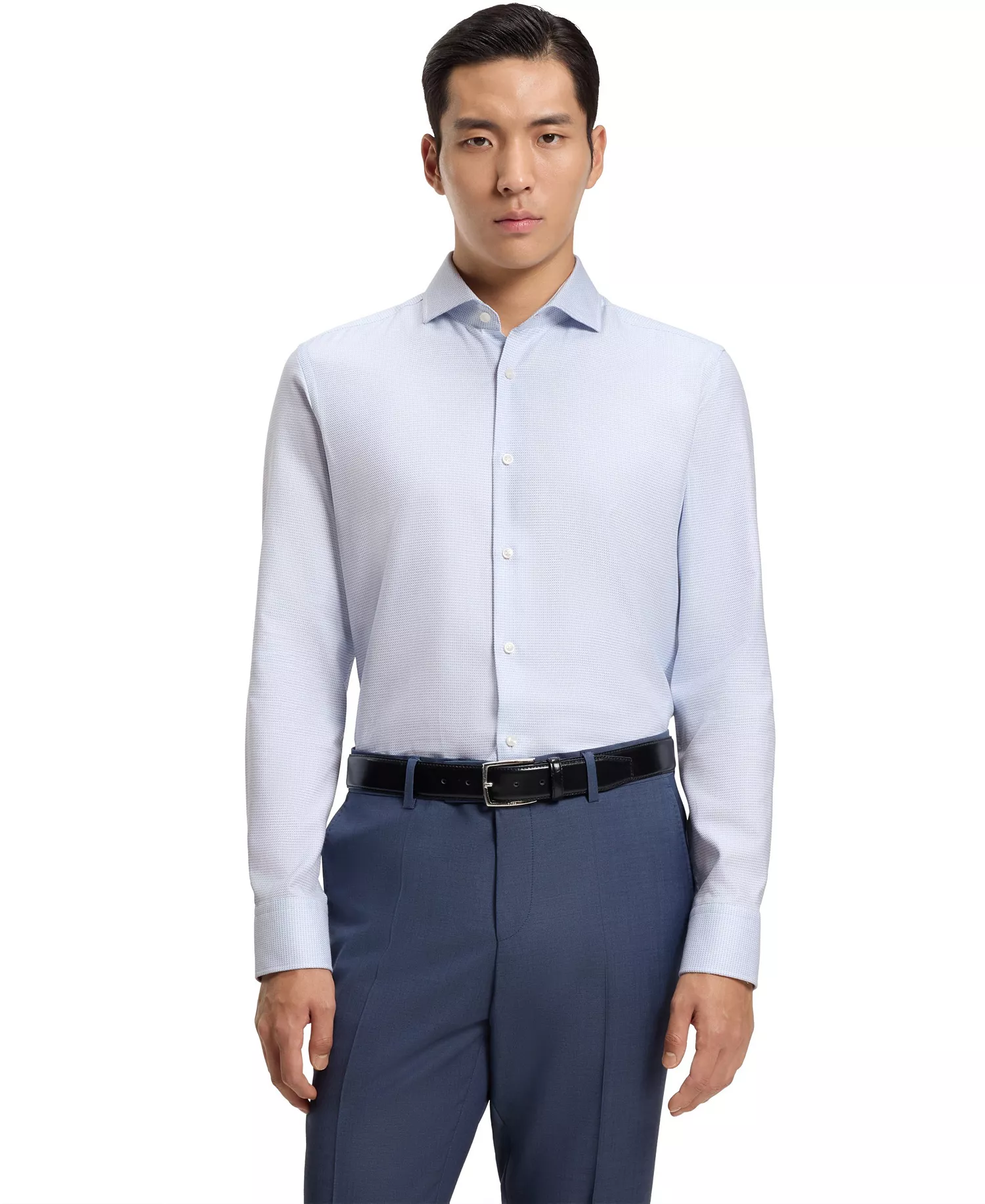 mni-4eb13f3f7fd0125475106b83aed32664 Men's Cotton Twill Slim-Fit Dress Shirt