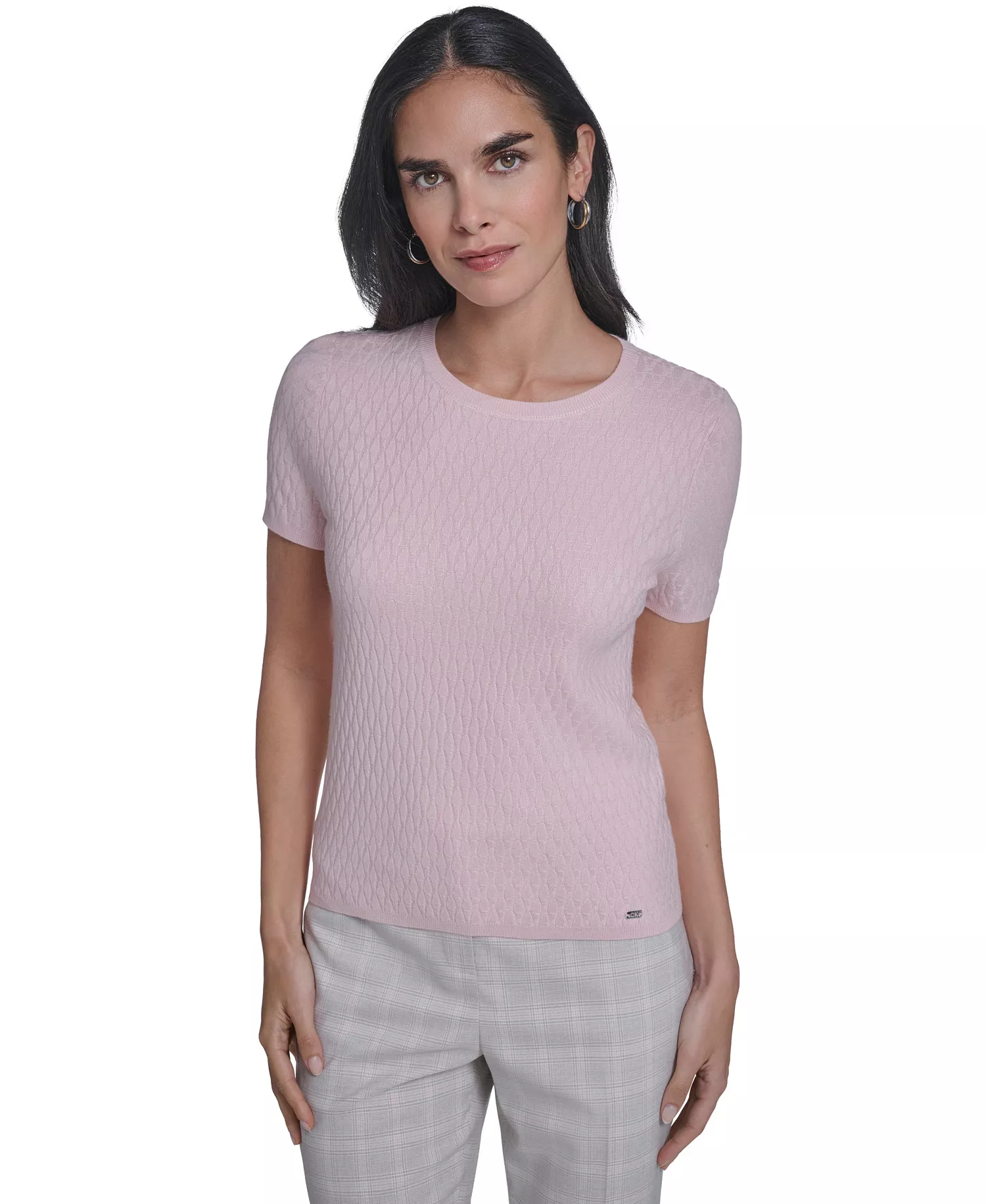 mni-4f13c6f6337a6f8049b6d3b4d61a61ca Women's Short-Sleeve Textured Sweater — изображение 4