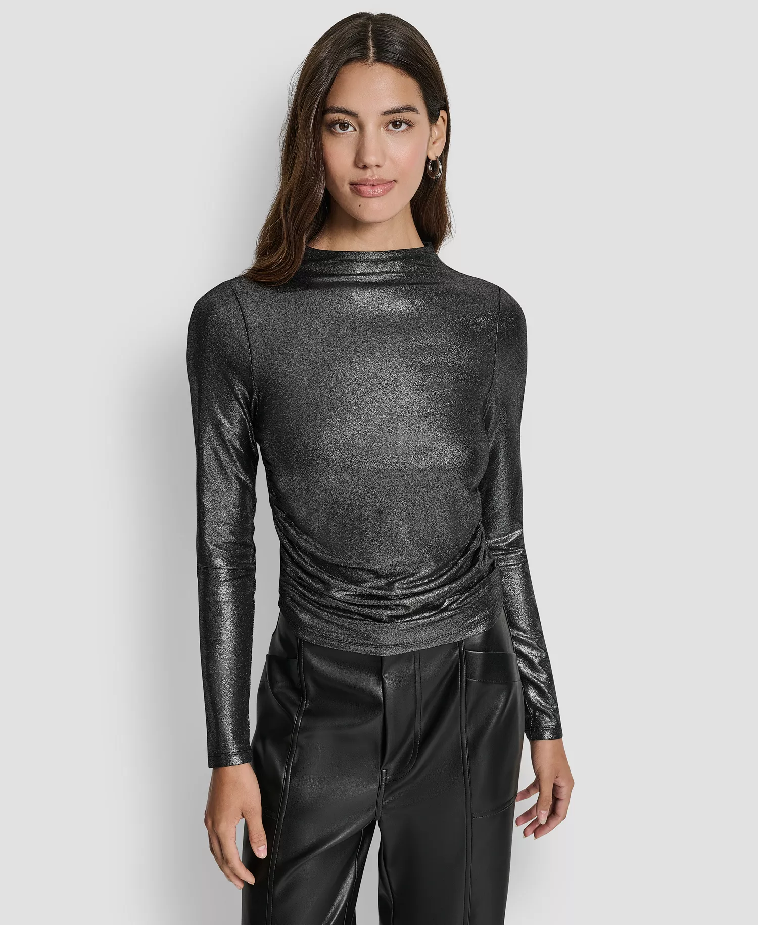 mni-4f20d9b3e282f5bebd7bf5d3c3c30650 Women's Ruched Detail Long-Sleeve Top — изображение 3