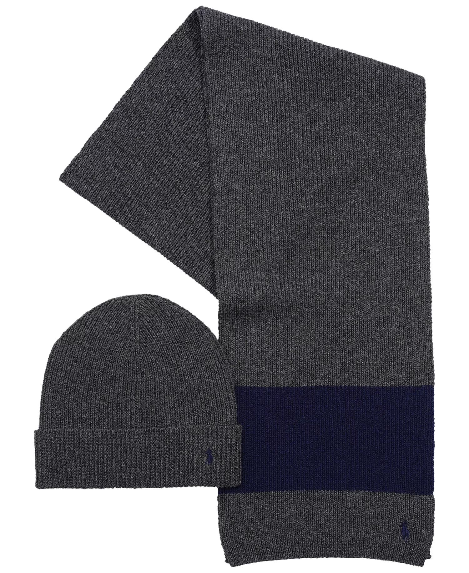 mni-4fa4b69560f0c9b5e2dcd8e734023058 Men's 2-Piece Rugby Stripe Hat and Scarf Gift Set — изображение 3