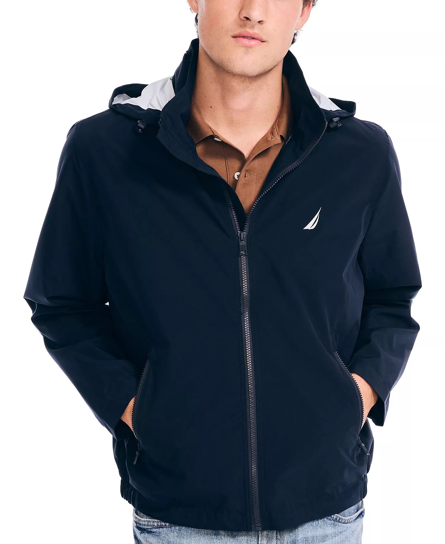 mni-4fb1f748ec8f7e49094c7e4fa7ac02b0 Men’s Classic Rainbreaker Hooded Zip-Front Lightweight Jacket — изображение 4