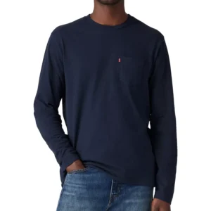 Men's Long-Sleeve Crewneck Pocket T-Shirt