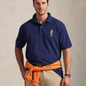 Men's Big & Tall Bear Embroidered Polo Shirt
