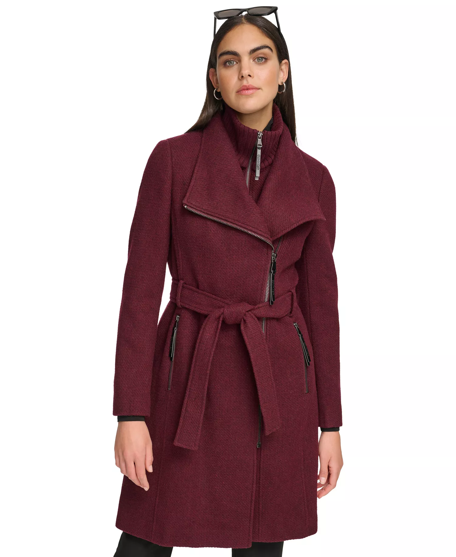 mni-51968af92f2ce7ca9d4d6d218c8a59c0 Womens Wool Blend Belted Wrap Coat, Created for Macys — изображение 3