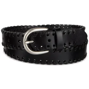 Laced-Edge Casual Leather Belt