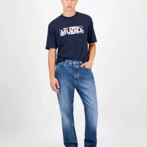 Men's Nate Faded Stripe Cotton Jeans