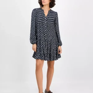 Nautica Women's Argyle Dot Tiered Dress