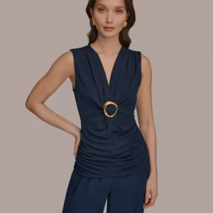 Women's Deep V-Neck Knit Top