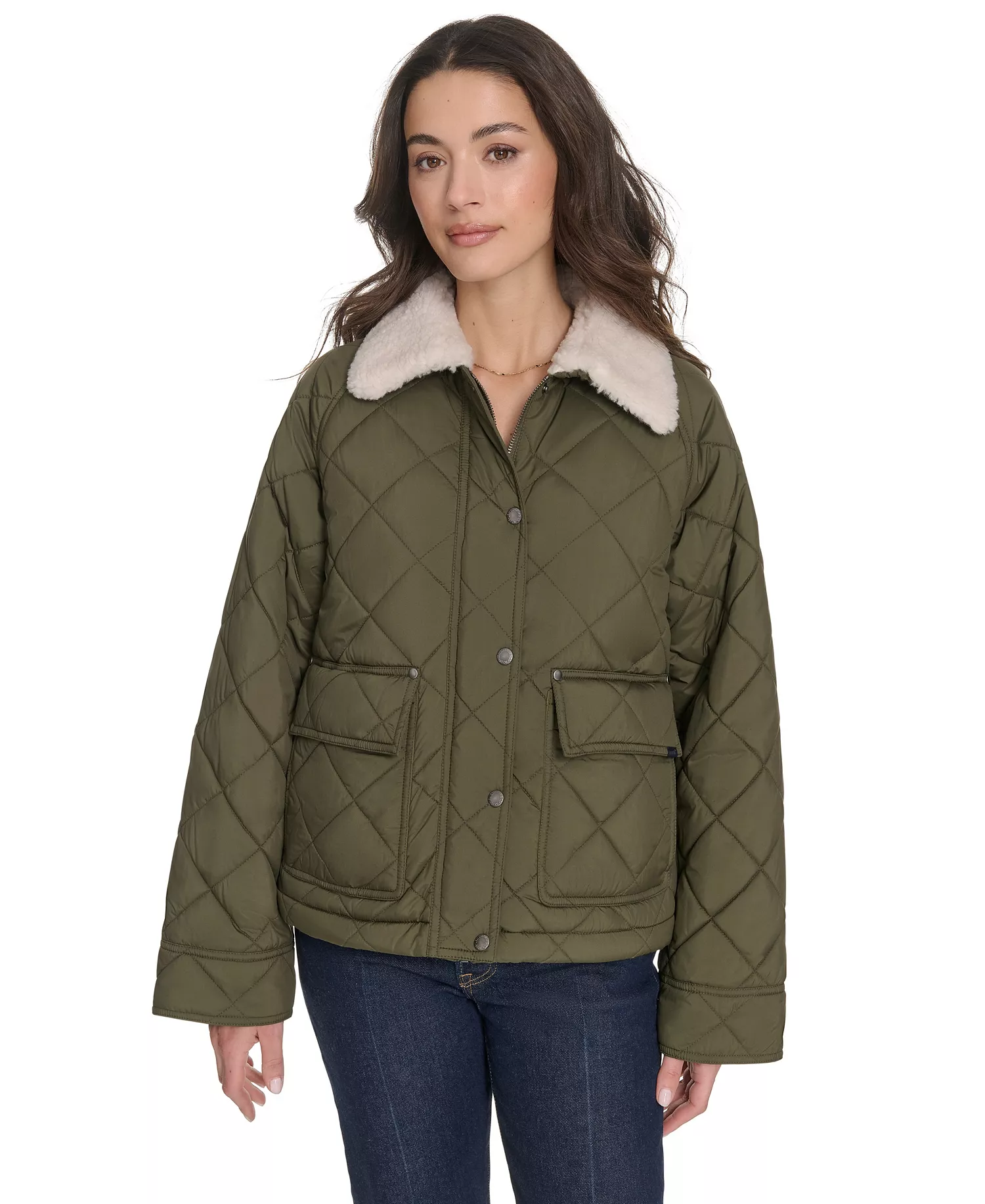 mni-52b25bb4cca65dbe8db76ea57f552012 Women's Regular Diamond Quilted Jacket — изображение 3