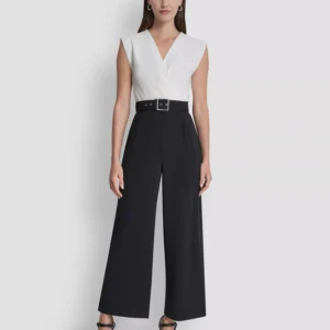 Women's Surplice Neck Straight Ankle Jumpsuit