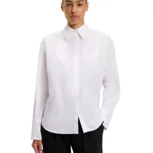 BOSS by Women's Cotton Relaxed-Fit Blouse