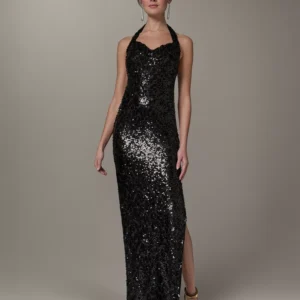 Women's Sequin Halter Neck Ball Gown
