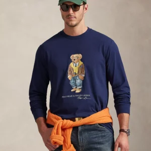 Men's Big & Tall Bear Print Long-Sleeve T-Shirt