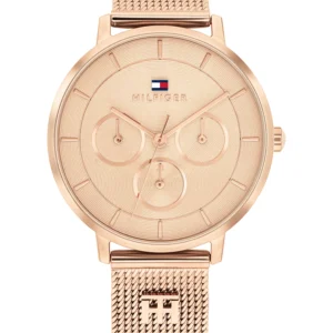 Women's Multifunction Rose Gold Tone Stainless Steel Mesh Bracelet Watch, 36mm