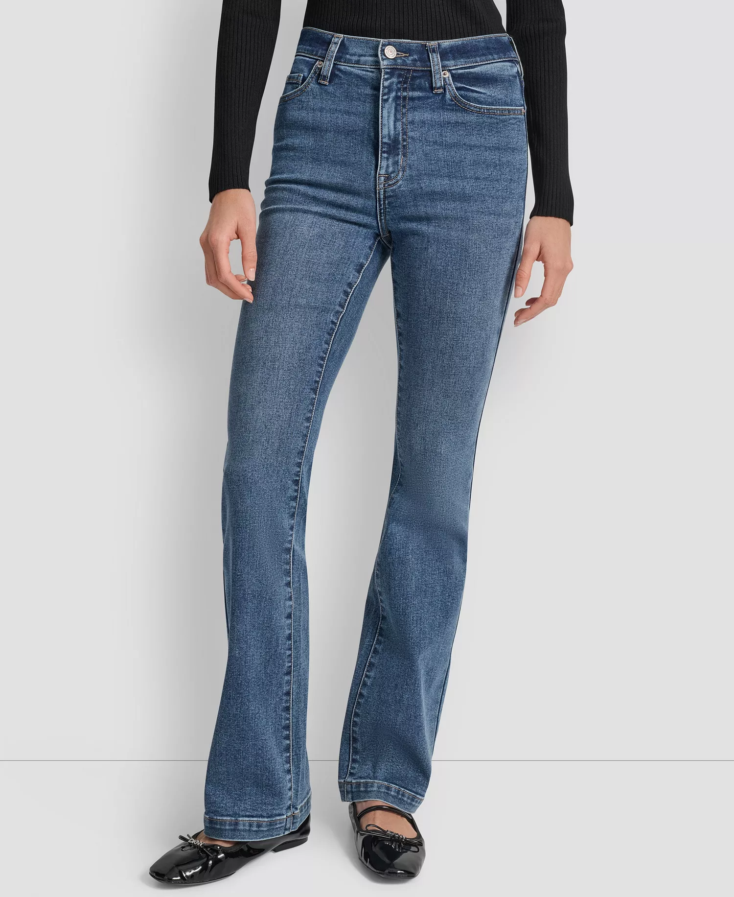 mni-5754cba2a7c58627cded4dd54701bdcd Women's High Rise Flare Jeans