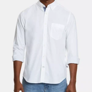 Men's Classic-Fit Stretch Solid Oxford Button-Down Shirt