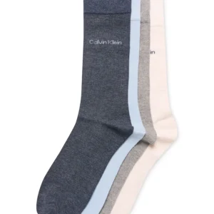 Men's 4-Pack Flat-Knit Crew Dress Socks