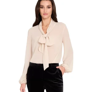 Women's Long-Sleeve Bow Neck Blouse