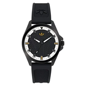 Unisex Analog Black Silicone Watch, 40mm