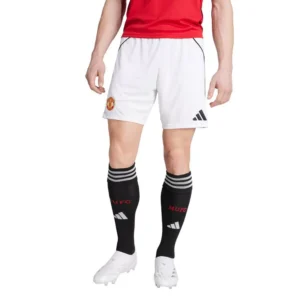 Men's White Manchester United 2025/26 Home AEROREADY Replica Shorts
